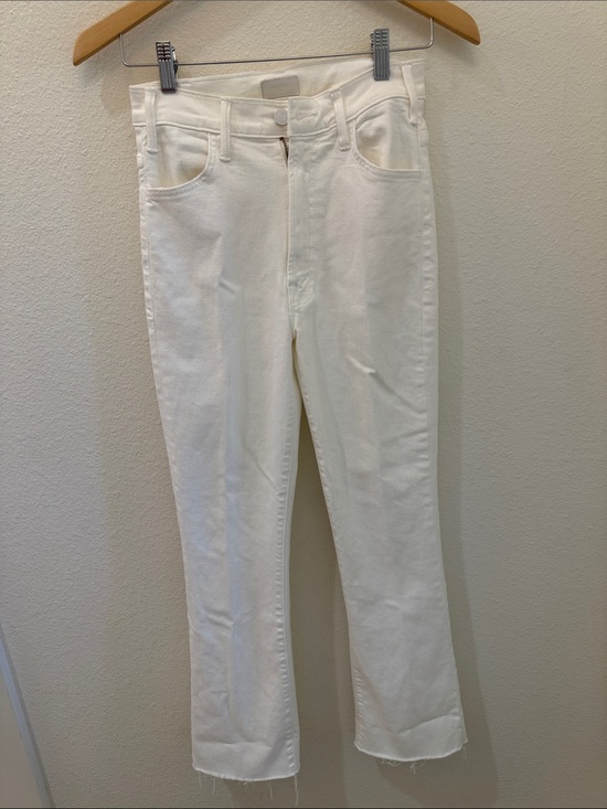 MOTHER Denim - MOTHER Straight-Leg White Jeans